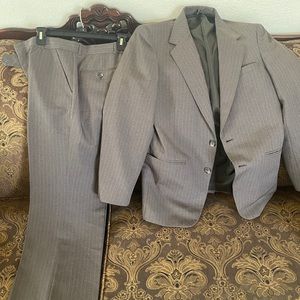 Light Brown Striped Mens Suit